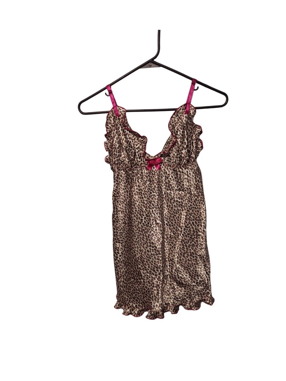 Vtg 90’s Y2K Babydoll Cami Top S Coquette Animal Cheetah Fairy Tuscan Mom Baddie